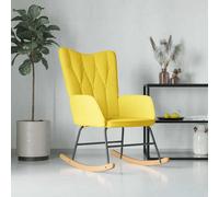 vidaXL Sedia a Dondolo Giallo Senape in Tessuto