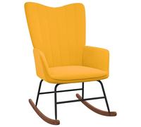 vidaXL Sedia a Dondolo Giallo Senape in Velluto