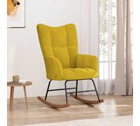 vidaXL Sedia a dondolo in velluto Giallo Senape