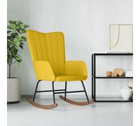 vidaXL Sedia a Dondolo Giallo Senape in Velluto