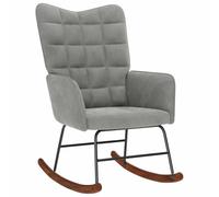 vidaXL Sedia a Dondolo Grigio Chiaro in Velluto, sedia, sedia da salotto, sedia relax, sedia a sdraio, posti a sedere lounge, dondolo