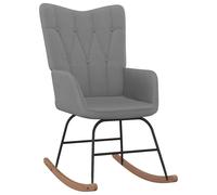 vidaXL Sedia a Dondolo Grigio Scuro in Tessuto