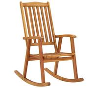 vidaXL Sedia a Dondolo in Legno Massello di Acacia