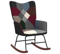 vidaXL Sedia a Dondolo in Tessuto Patchwork