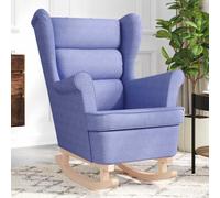 vidaXL Sedia a Dondolo Jeans Blu 74x90x102 cm in Tessuto