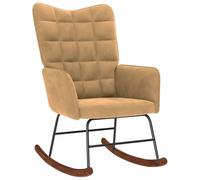 vidaXL Sedia a Dondolo Marrone in Velluto, Sedia, Sedia da Salotto, Sedia Rilassante, Sedia a Sdraio, posti a Sedere, Dondolo, Sedia Relax