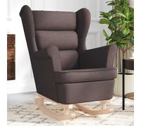 vidaXL Sedia a Dondolo Marrone Scuro 74x90x102 cm in Tessuto