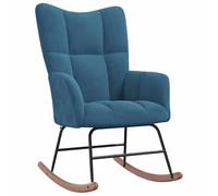 vidaXL Sedia a dondolo per interni, soggiorno, camera da letto, ufficio, poltrona a dondolo, relax, altalena, salotto, mobili per la casa, velluto blu