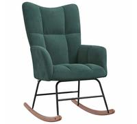 vidaXL Sedia a dondolo per interni, soggiorno, camera da letto, ufficio, sedia a dondolo, relax, altalena, salotto, mobili per la casa, velluto verde scuro