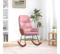 vidaXL Sedia a Dondolo Rosa in Velluto