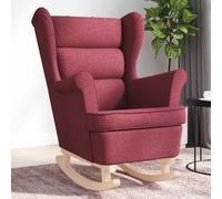 vidaXL Sedia a Dondolo Rosso Vino 74x90x102 cm in Tessuto