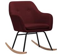 vidaXL Sedia a Dondolo Seggiola Poltrona Poltroncina Sedile Poltrona per Salotto Sedia per Salone Mobili Arredo Arredamento Rosso Vino in Tessuto