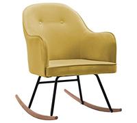 vidaXL Sedia a Dondolo Seggiola Poltrona Poltroncina Sedile Poltrona per Salotto Sedia per Salone Mobili Arredo Arredamento Giallo Senape in Velluto