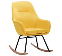 vidaXL Sedia a Dondolo Seggiola Poltrona Poltroncina Sedile Poltrona per Salotto Sedia per Salone Mobili Arredo Arredamento Giallo Senape in Tessuto