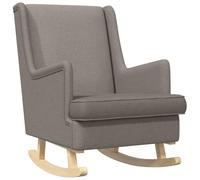 vidaXL Sedia a dondolo Talpa 62 x 80 x 85 cm Tessuto, Poltrona a dondolo imbottita, stile chic con piedi in legno, design moderno per relax in salotto e camera