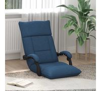 vidaXL Sedia a pavimento regolabile Blu Tessuto