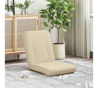 vidaXL Sedia Da Pavimento Crema 50 x 73 x 60 cm Tessuto, Sedia Da Pavimento, Rettangolare, Moderno, Schienale Regolabile, Imbottito, Pieghevole, Funzionale, Seduta Confortevole, Versatile
