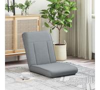 vidaXL Sedia Da Pavimento Grigio Chiaro 50 x 73 x 60 cm Tessuto Sedia Da Pavimento Rettangolare Moderno Schienale Regolabile Imbottito, Pieghevole, Funzionale, Seduta Confortevole, Versatile