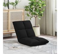 vidaXL Sedia da pavimento nera 50 x 61 x 57 cm in tessuto, sedia con schienale regolabile, sedia da pavimento alla moda, design compatto e pieghevole per soggiorno, camera da letto e altro ancora