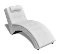 vidaXL Sedia a Sdraio con Cuscino Bianca in Similpelle