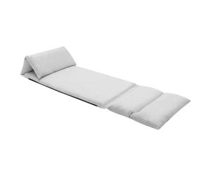 vidaXL Sedia a Sdraio da Terra Pieghevole Grigio Chiaro in Microfibra