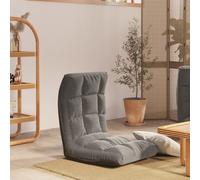 vidaXL Sedia a Sdraio da Terra Pieghevole Grigio Chiaro in Tessuto