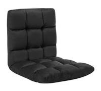 vidaXL Sedia a Sdraio da Terra Pieghevole Nera in Microfibra