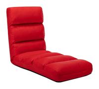 vidaXL Sedia a Sdraio da Terra Pieghevole Rossa in Similpelle
