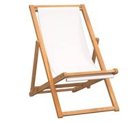 vidaXL Sedia a Sdraio in Legno di Teak 56x105x96 cm Crema