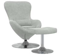 vidaXL Poltrona Moderna Grigia Chiara con Poggiapiedi | Seduta Interna Elegante Design Ergonomico Tessuto Soft Touch Gambe in Cromo Poltrona Mobili per Soggiorno Morbida Comoda Lettura Imbottita