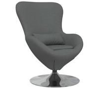 vidaXL Sedia a Uovo Grigio Scuro de, in tessuto, con base girevole, braccioli eleganti e struttura in acciaio resistente. Perfetta per soggiorno, ufficio e casa, è una sedia regolabile e contemporan