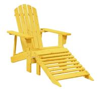 vidaXL Sedia Adirondack con Ottomana Gialla in Legno Massello di Abete, sedia con ottomana, seduta da giardino, seduta da esterno, sedia da giardino