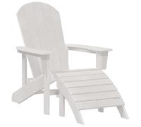 vidaXL Sedia Adirondack con Poggiapiedi Bianca HDPE