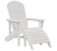 vidaXL Sedia Adirondack con Poggiapiedi Bianca HDPE