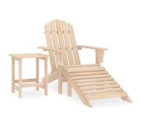 VIDAXL - Sedia Adirondack Con Poggiapiedi E Tavolo Massello Di Abete