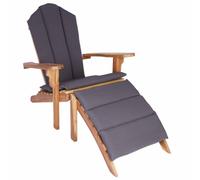 vidaXL Sedia Adirondack da Giardino con Poggiapiedi Naturale