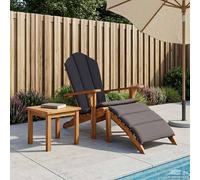 vidaXL Sedia Adirondack da Giardino con Poggiapiedi Naturale