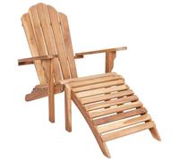 vidaXL Sedia Adirondack da Giardino con Poggiapiedi Naturale