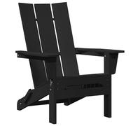 vidaXL Sedia pieghevole Adirondack nero 74,5 x 80,5 x 90 cm HDPE