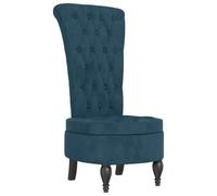 vidaXL Sedia Schienale Alto in Velluto Blu con Bottoni Imbottita Senza Braccioli