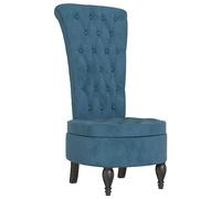vidaXL Sedia con Schienale Alto Design con Bottoni in Velluto Blu, Sedia, Sedia Imbottita, Sedia Senza braccioli, Sedia da Soggiorno, Sedia in Velluto