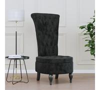 vidaXL Sedia con Schienale Alto Design con Bottoni in Velluto Nero, Sedia, Sedia Imbottita, Sedia Senza braccioli, Sedia da Soggiorno