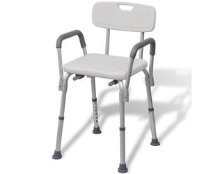 vidaXL Sedia da Doccia in Alluminio Bianca