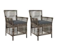 vidaXL Sedia da esterno in rattan sintetico grigio e grigio scuro