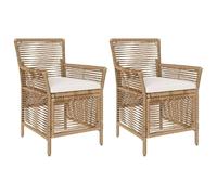 vidaXL Sedia da esterno con cuscino 2 pezzi beige e crema rattan sintetico