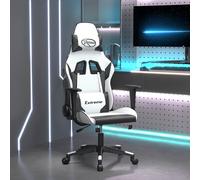 vidaXL Sedia da Gaming Bianco e Nero in Similpelle