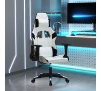 vidaXL Sedia da Gaming Bianco e Nero in Similpelle