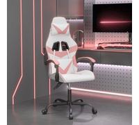vidaXL Sedia da Gaming Bianco e Rosa in Similpelle