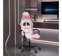 vidaXL Sedia da Gaming Bianco e Rosa in Similpelle
