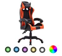 vidaXL Sedia da Gaming con Luci a LED RGB Arancione e Nera Similpelle